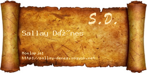 Sallay Dénes névjegykártya