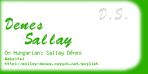 denes sallay business card